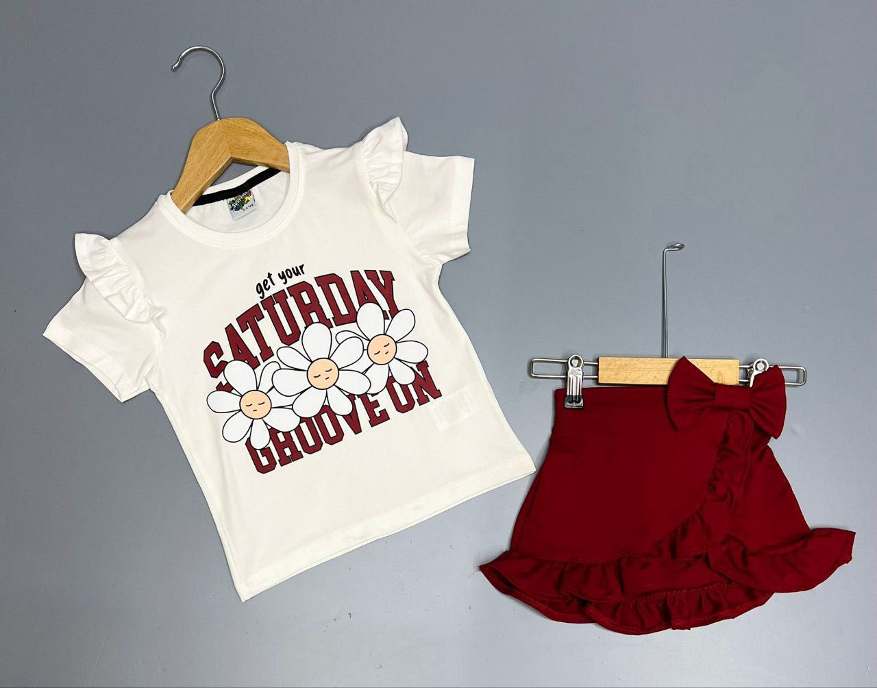 Shirt with skirt set for girls